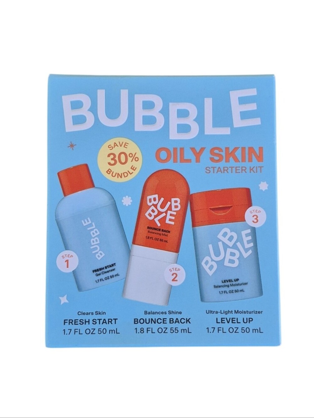 Bubble Skincare Oily Skin Starter Kit 3-Step Bundle